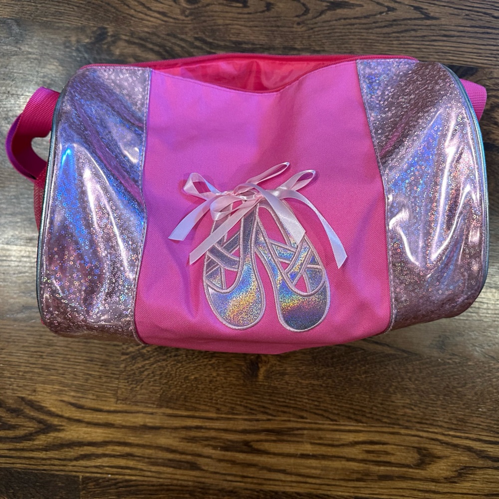 Pink Ballet Dance Bag with Glitter Accents